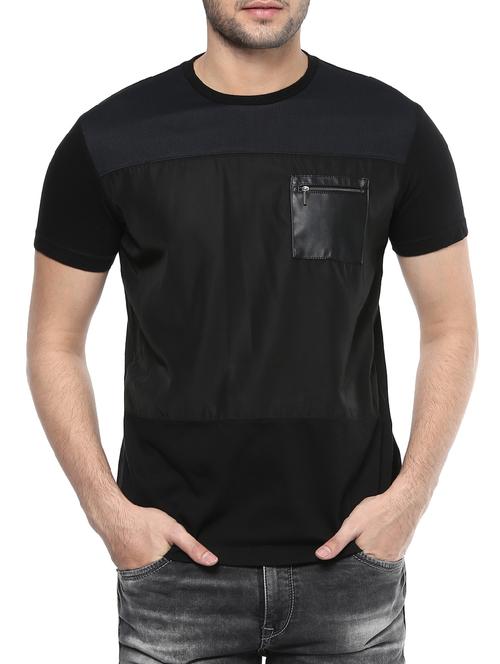 black cotton t-shirt - 14504944 - Standard Image - 1