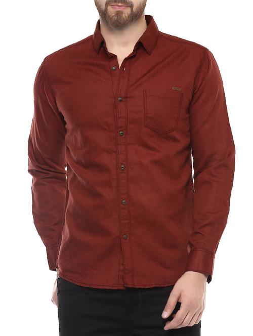 red cotton casual shirt - 14504945 - Very Small Image - 1