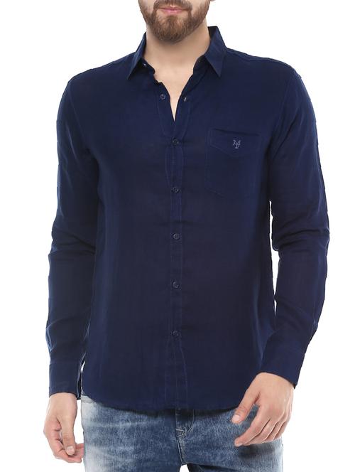 blue cotton casual shirt - 14504963 - Standard Image - 1