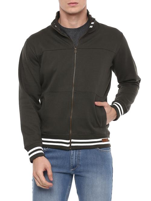 grey cotton casual jacket - 14504989 - Very Small Image - 1