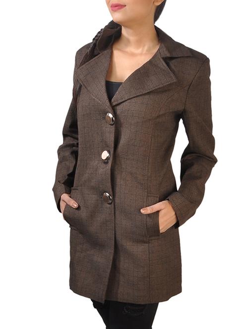 brown checkered overcoat - 14505011 - Very Small Image - 1