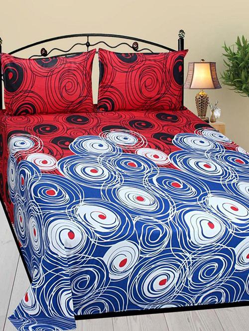 Geometric Print cotton Double bedsheet - 14505028 - Very Small Image - 1
