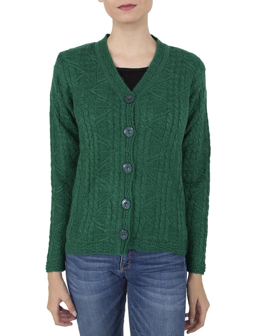 green woolen cardigan - 14505096 - Zoom Image - 1