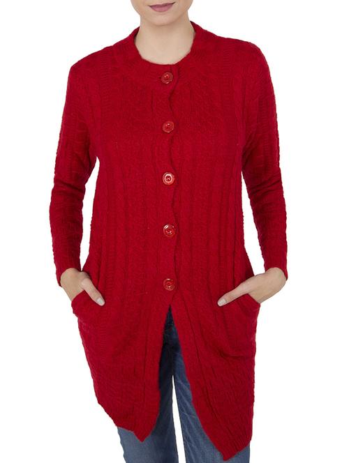 red woolen coatigan - 14505102 - Very Small Image - 1