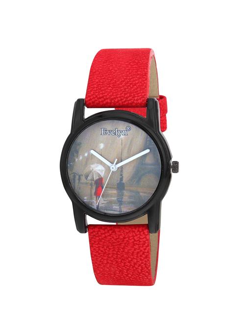 Evelyn Multi Dial Red Strap Stylish Analogue Watch For Girls-Eve-709 - 14505197 - Very Small Image - 1