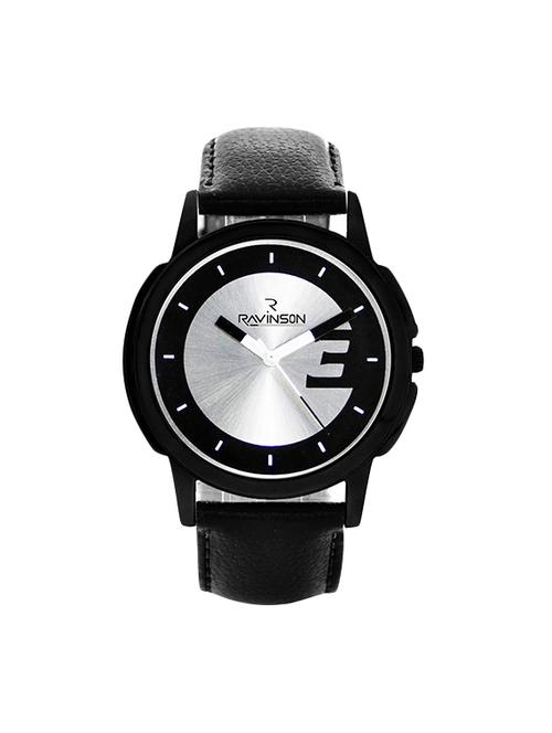 Ravinson 3502NL03 Silver Dial Black Leather Strap Analog Watch - 14505326 - Standard Image - 1