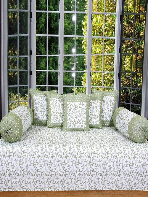 8 Pcs Cotton Printed Diwan Set - 14505396 - Very Small Image - 1