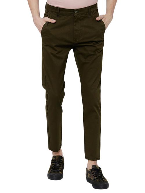 green cotton blend chinos - 14505426 - Very Small Image - 1