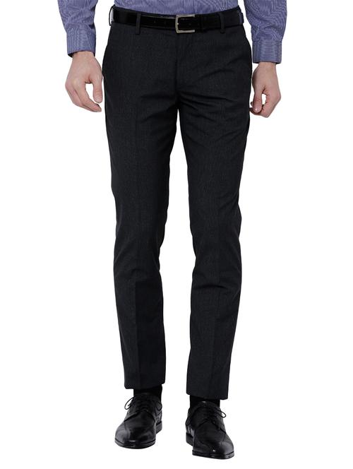 black polyester blend flat front formal trouser - 14505449 - Very Small Image - 1