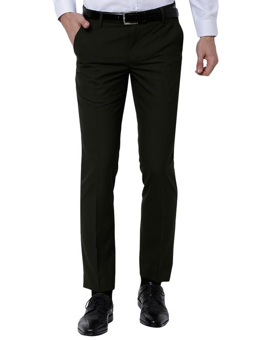 black polyester blend flat front formal trouser - 14505456 - Very Small Image - 1