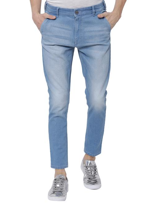 light blue cotton blend washed jeans - 14505465 - Very Small Image - 1