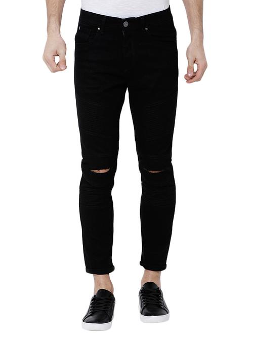 black cotton blend torn jeans - 14505474 - Very Small Image - 1