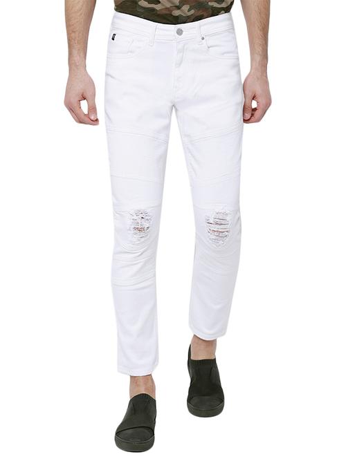 white cotton blend ripped jeans - 14505475 - Very Small Image - 1