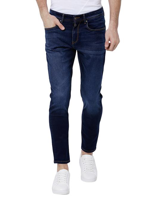 blue cotton blend washed jeans - 14505506 - Very Small Image - 1