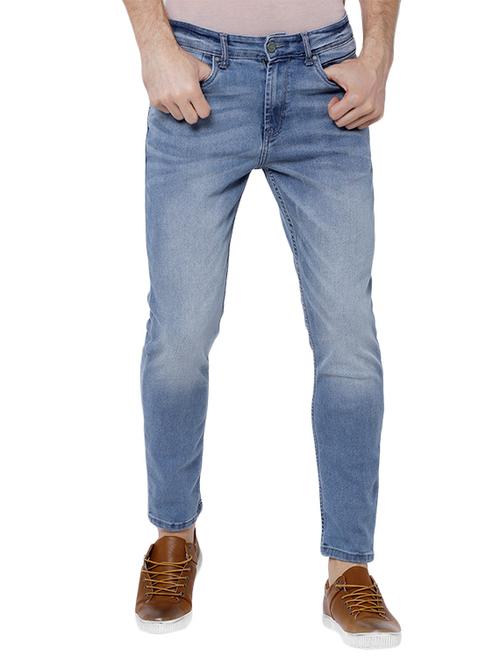 blue cotton blend washed jeans - 14505510 - Very Small Image - 1