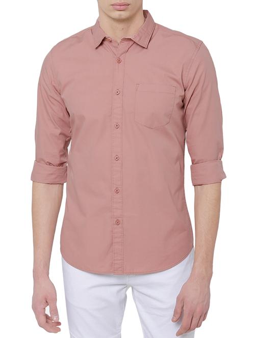 pink cotton casual shirt - 14505515 - Very Small Image - 1