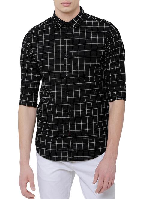 black cotton casual shirt - 14505589 - Very Small Image - 1