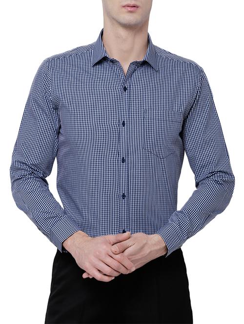 blue cotton formal shirt - 14505600 - Very Small Image - 1
