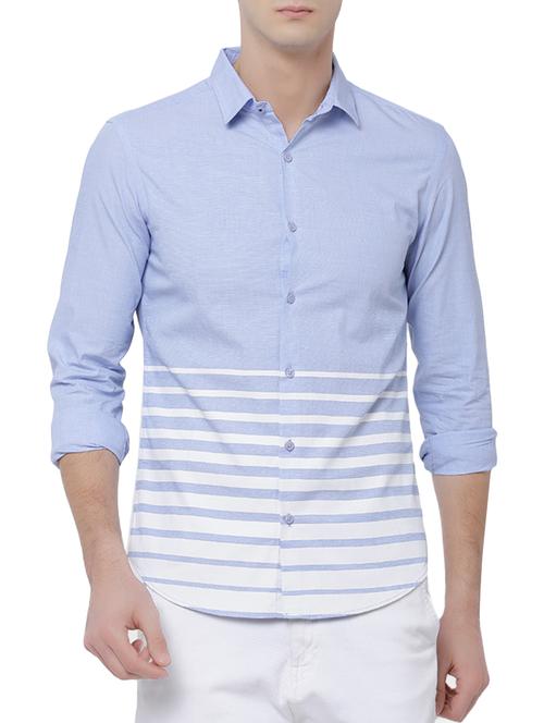 light blue cotton formal shirt - 14505605 - Very Small Image - 1