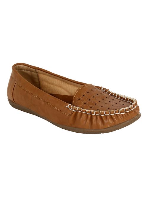 tan faux leather slip on loafers - 14505660 - Very Small Image - 1