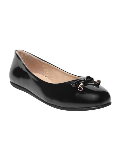 black faux leather slip on ballerina - 14505669 - Standard Image - 1