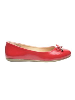 red faux leather slip on ballerina - 14505671 - Standard Image - 2