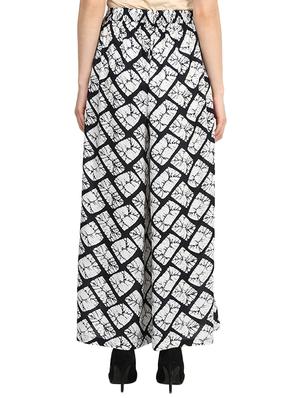 black printed rayon palazzo - 14505715 - Standard Image - 3