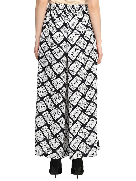 black printed rayon palazzo - 14505715 - Zoom Image - 3