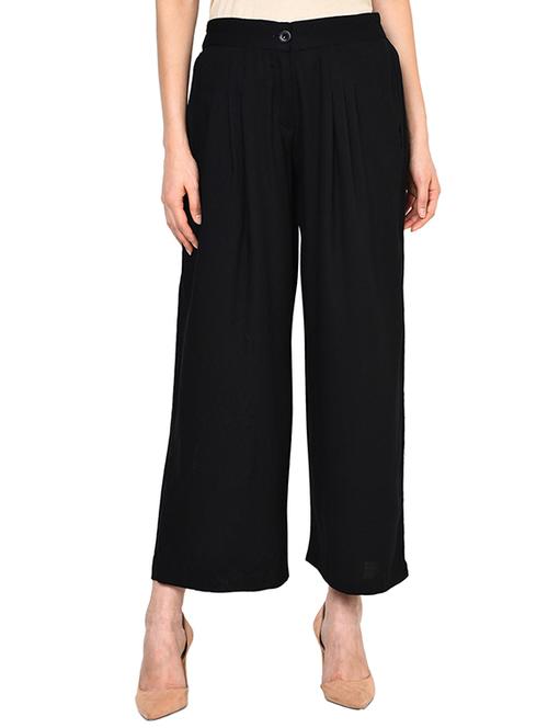 solid black rayon palazzo - 14505719 - Very Small Image - 1