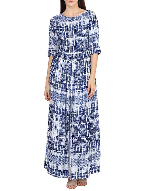 blue rayon high slit kurta - 14505729 - Very Small Image - 1