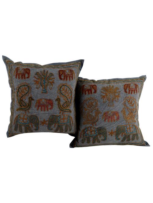 Cotton Embroidered Set of 2 Cushion Covers - 14505766 - Standard Image - 1