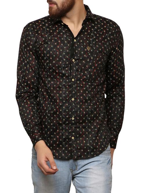 black cotton casual shirt - 14505778 - Very Small Image - 1