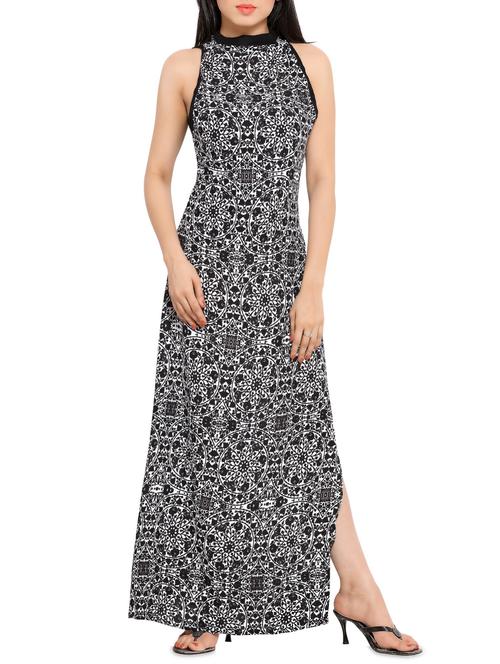 black printed maxi dress - 14505828 - Standard Image - 1