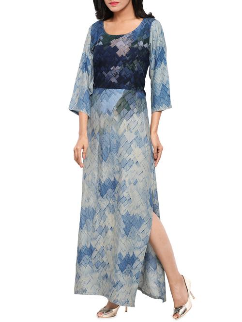 blue printed maxi dress - 14505829 - Standard Image - 1