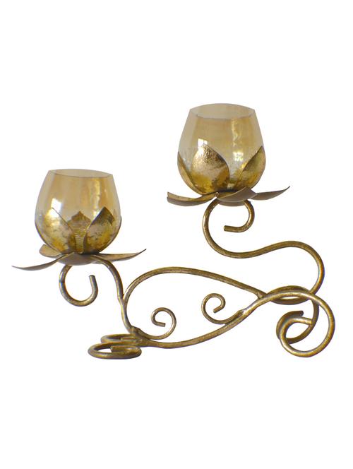 Gold Tea Light Candle Holder - 14505868 - Very Small Image - 1