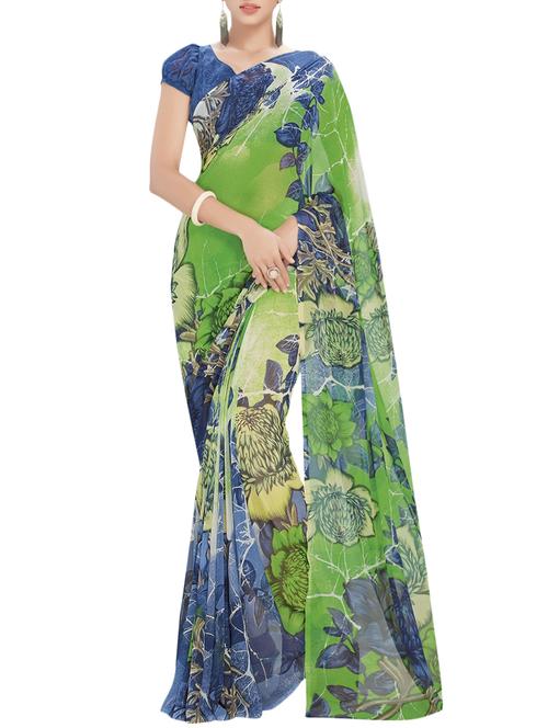 Multicolored printed saree - 14505936 - Very Small Image - 1