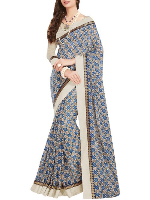 Multicolored printed saree - 14505973 - Very Small Image - 1