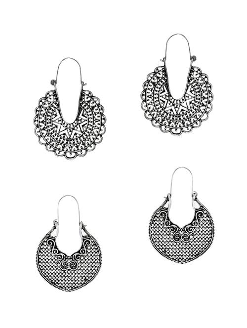 silver zinc hoop earring - 14506065 - Standard Image - 1