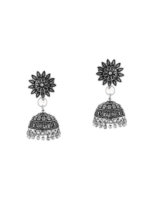 silver zinc jhumka earring - 14506083 - Standard Image - 1