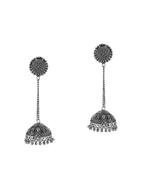 silver zinc jhumka earring - 14506084 - Very Small Image - 1
