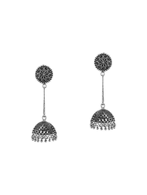 silver zinc jhumka earring - 14506089 - Standard Image - 1