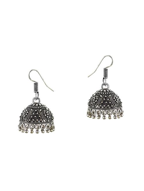 silver zinc jhumka earring - 14506096 - Very Small Image - 1
