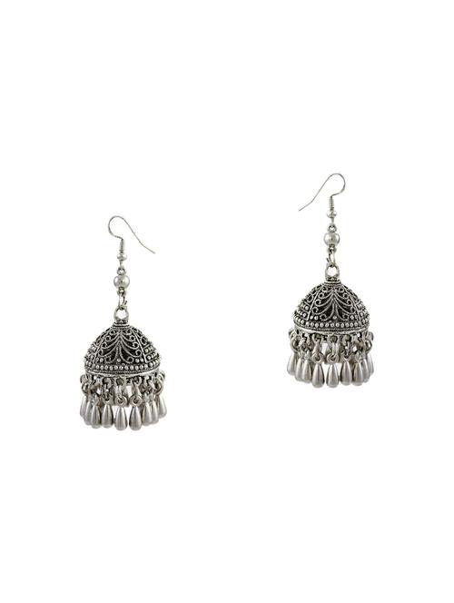 silver zinc jhumka earring - 14506097 - Very Small Image - 1
