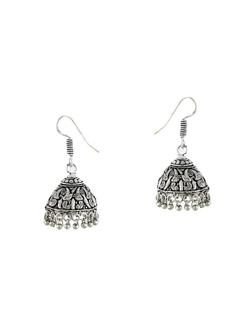 silver zinc jhumka earring - 14506100 - Standard Image - 1