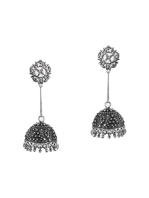 silver zinc jhumka earring - 14506107 - Standard Image - 1