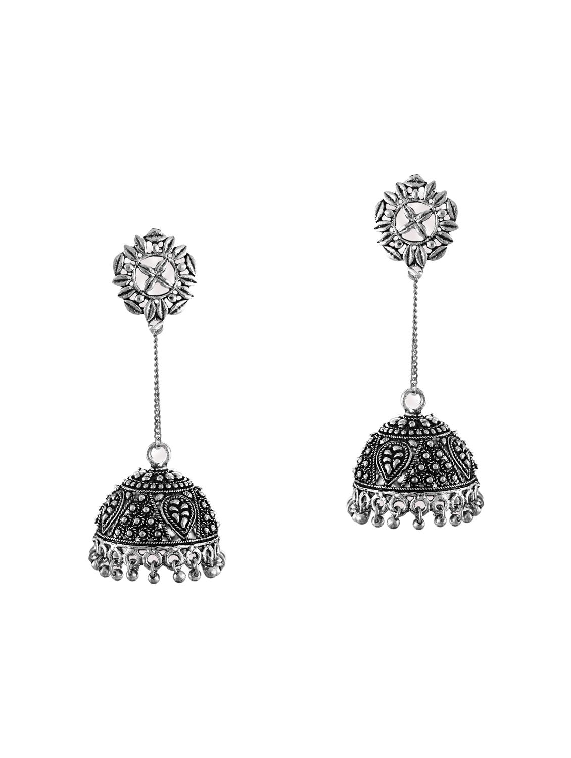 silver zinc jhumka earring - 14506107 - Zoom Image - 1