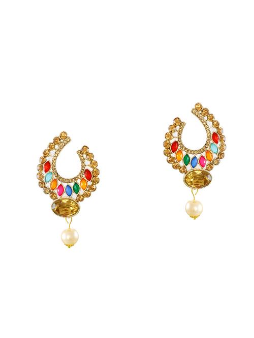 gold zinc chandballi earring - 14506110 - Very Small Image - 1