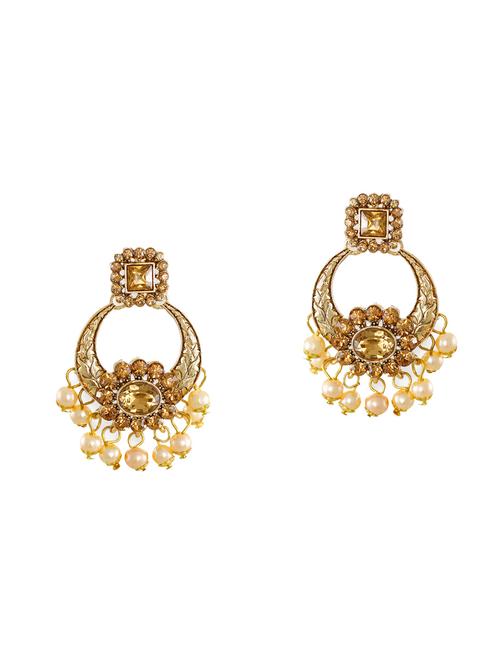 gold zinc chandballi earring - 14506112 - Very Small Image - 1
