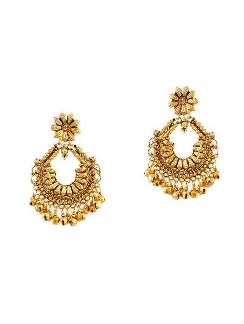 gold zinc chandballi earring - 14506125 - Standard Image - 1