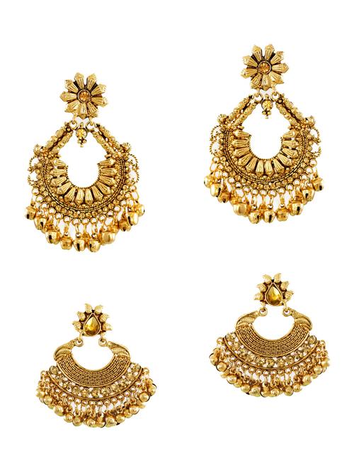 gold zinc chandballi earrings - 14506145 - Standard Image - 1